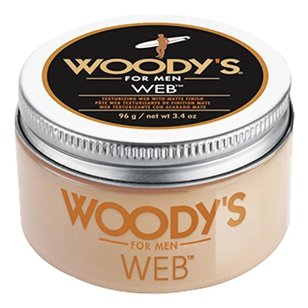 Woody's Hair Styling Web for Men 3.4 oz Texturize Matte Finish Barber Grooming